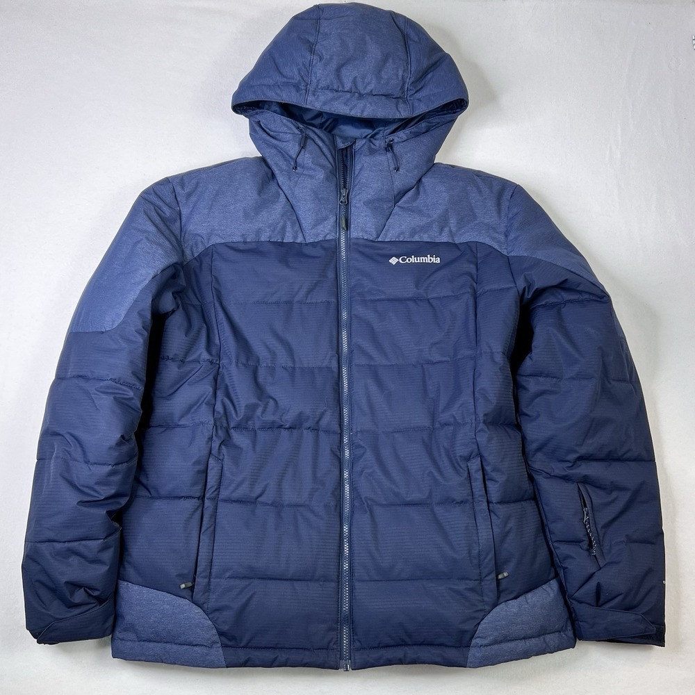 Columbia Mens Omni Heat Infinity Thermal Reflective Down Hooded Blue Jacket‎ XL